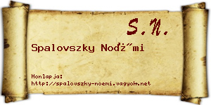 Spalovszky Noémi névjegykártya